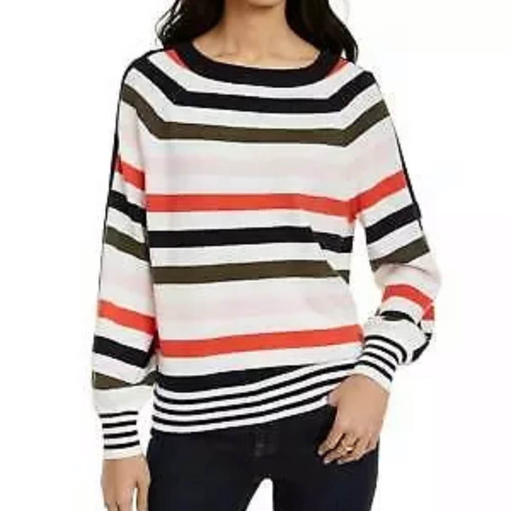 Tommy Hilfiger Striped Sweater Balloon Sleeves